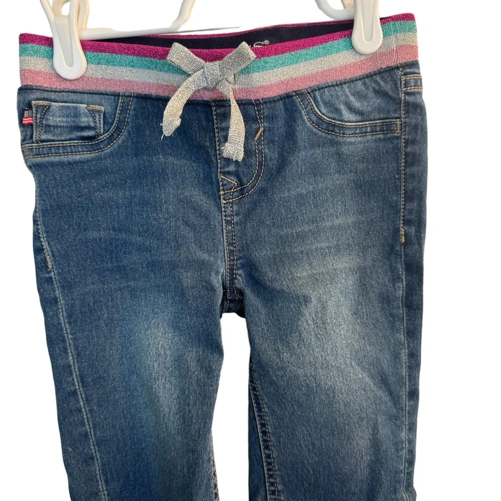 Vigoss Shorts Girls XS‎ Blue Denim The Thompson Bermuda Glitter Elastic Waist